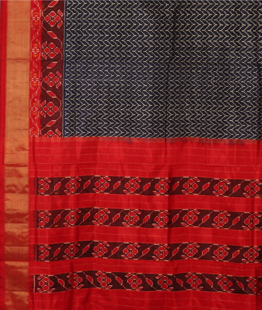 Blue Ikat Silk Saree T3593624