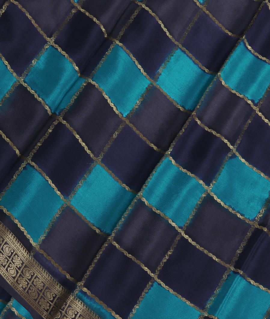 Blue Mysore Crepe Silk Saree T348220-image