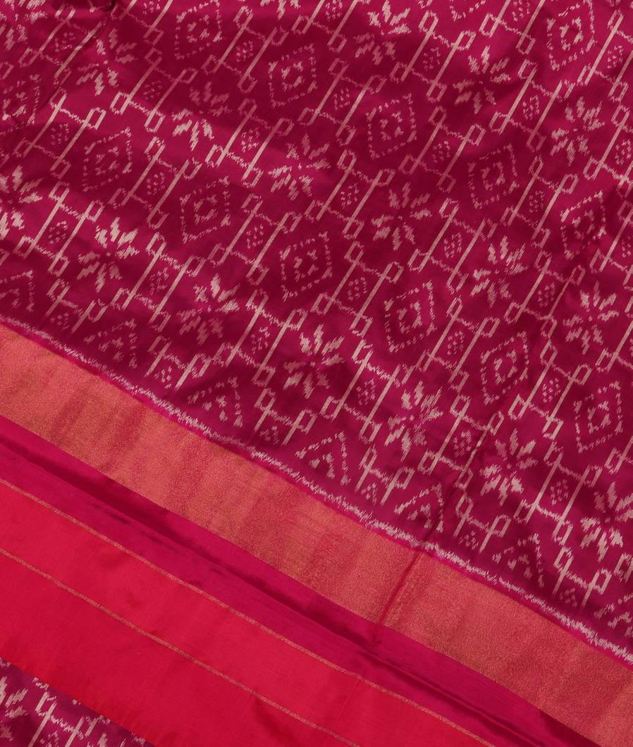Purple Ikat Silk Saree T359358-image