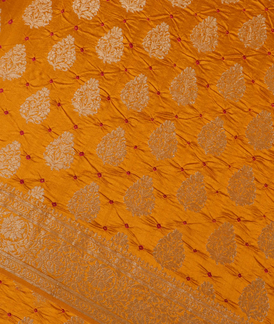Yellow Bandhani Chaniya Silk Saree T380156-image