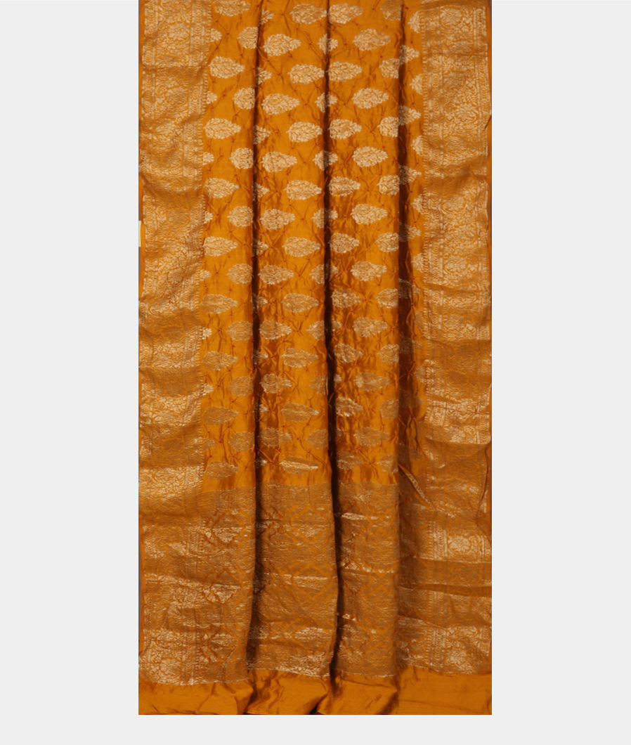 Yellow Bandhani Chaniya Silk Saree T3801562