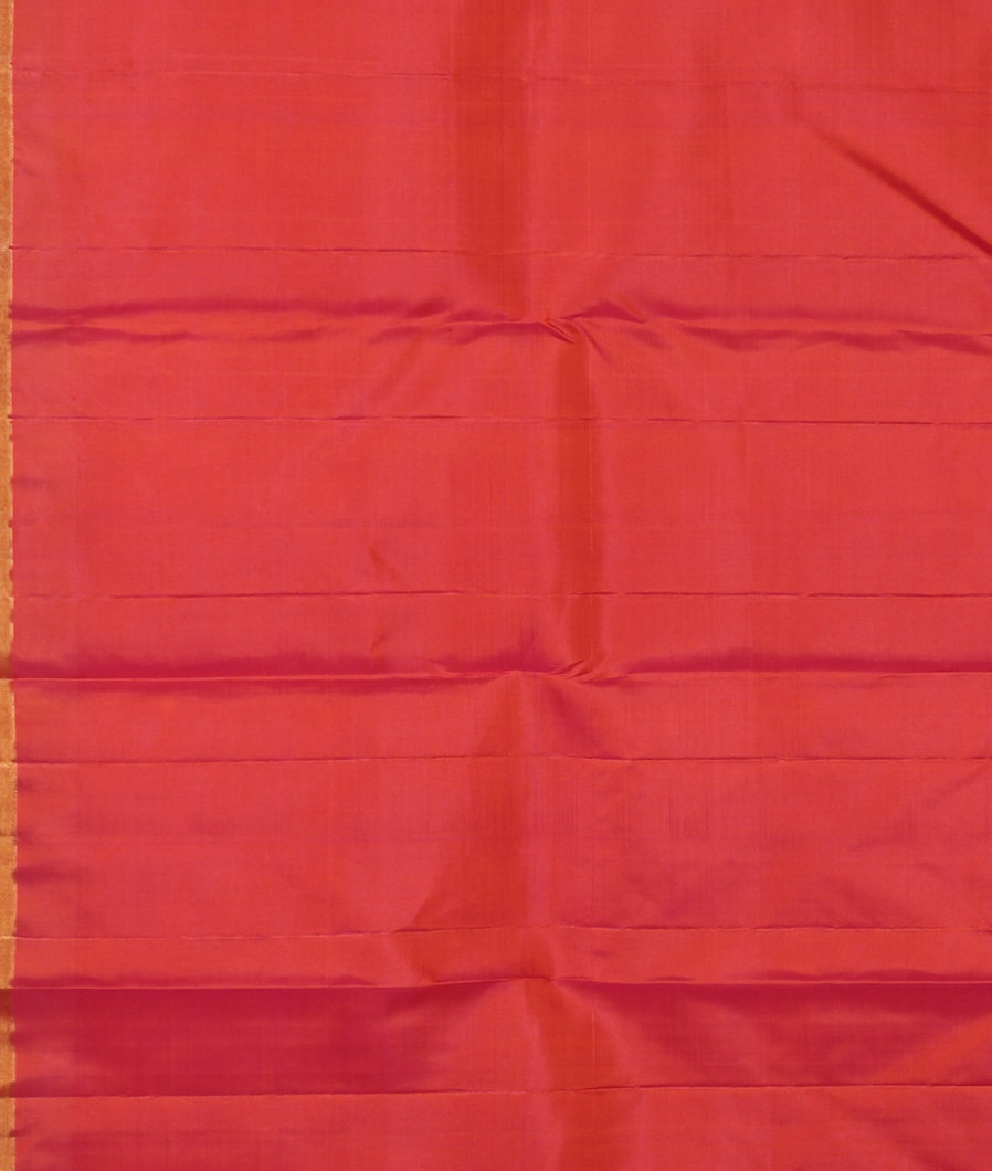 Orangish Pink Handwoven Kanjivaram Silk Saree T3450783
