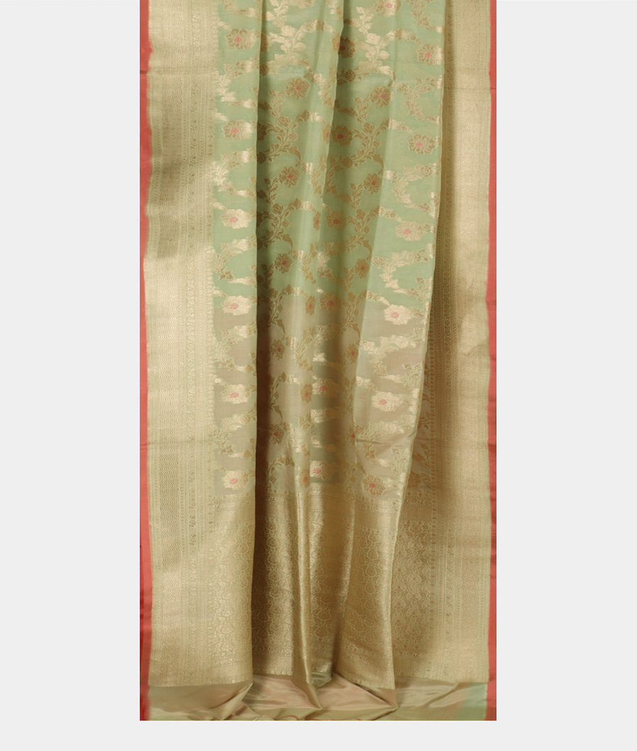 Light Green Banaras Silk Saree T3807052
