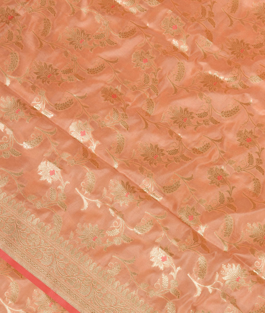 Light Peach Banaras Silk Saree T380716-image