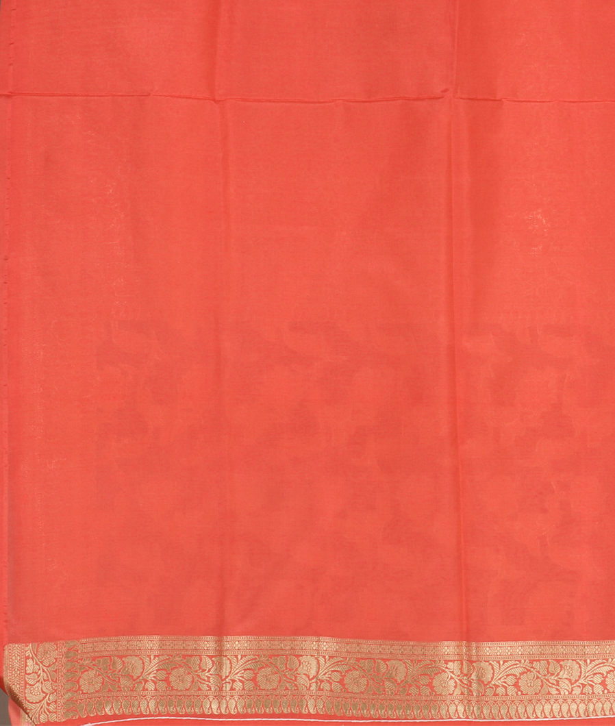 Light Peach Banaras Silk Saree T3807163