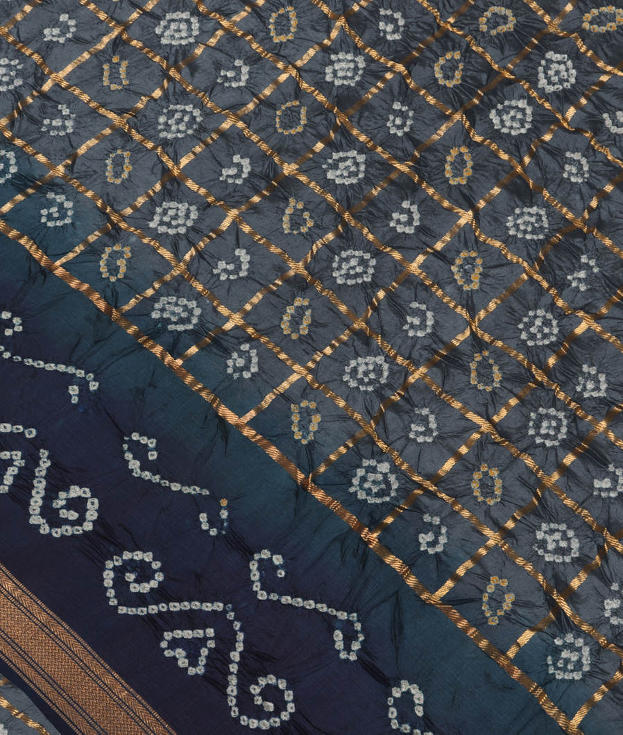 Grey Bandhani Gajji Silk Saree T358315-image