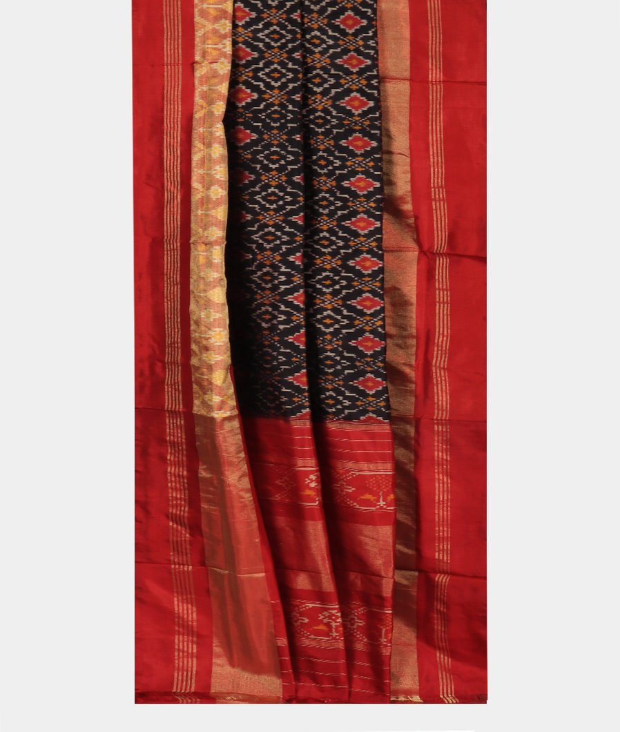 Black Ikat Silk Saree T3122132