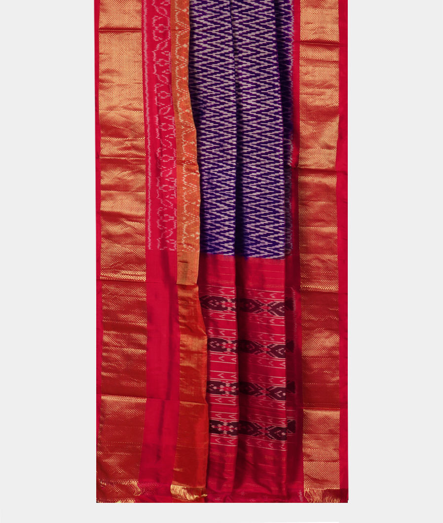 Purple Ikat Silk Saree T3582522