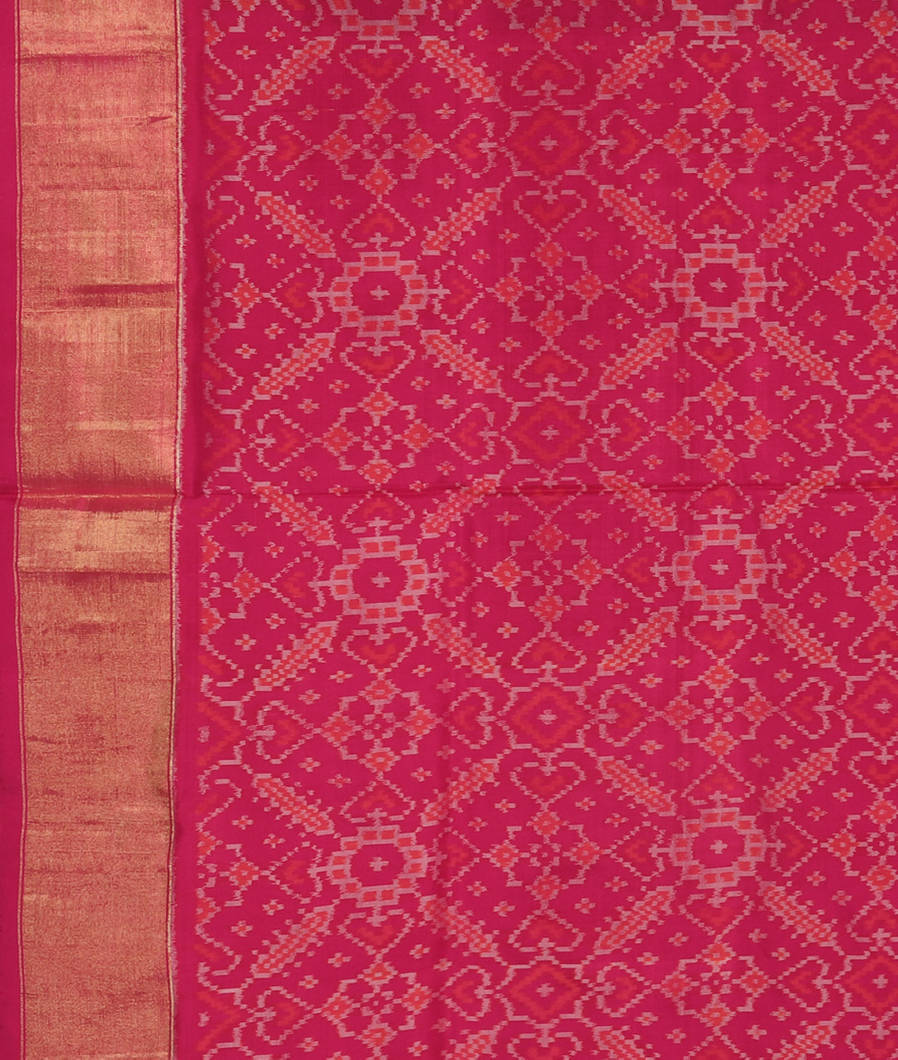 Grey Ikat Silk Saree T3112643