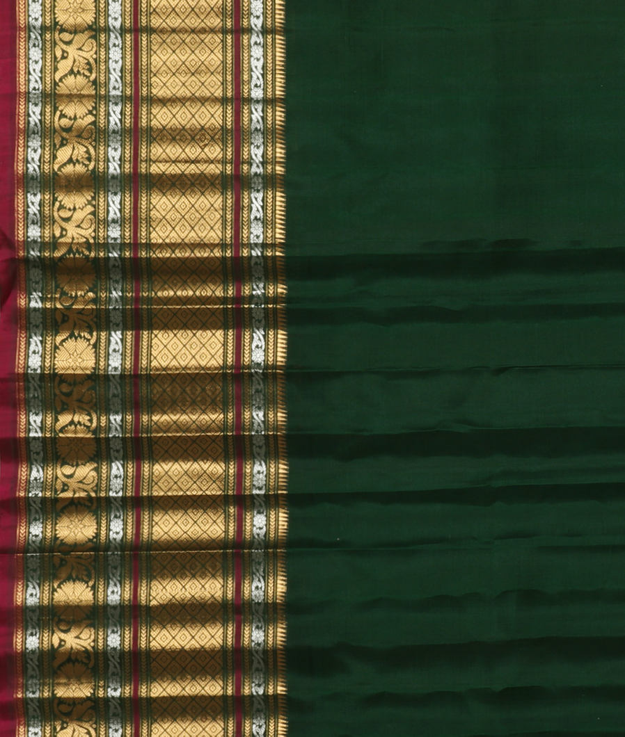 Red Gadwal Silk Saree T3587563