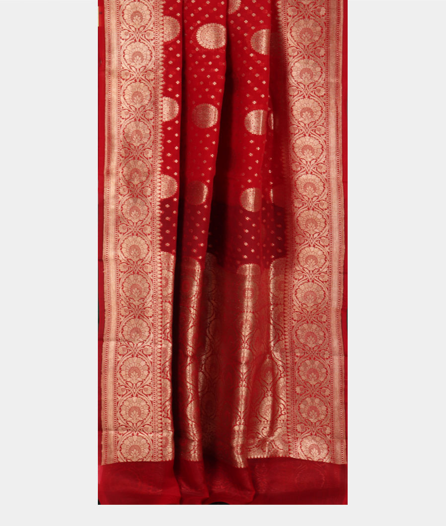 Red Banaras Organza Saree T3769032