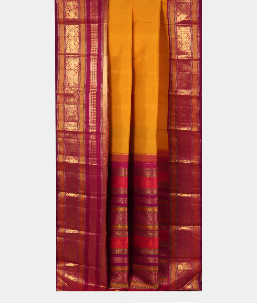 Yellow Handwoven Kanjivaram Silk Saree T3657942
