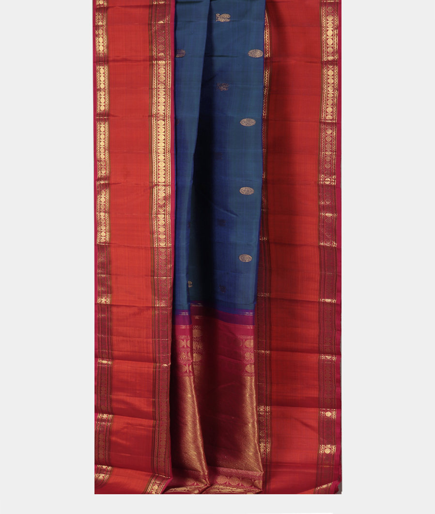 Peacock Blue Handwoven Kanjivaram Silk Saree T3747502