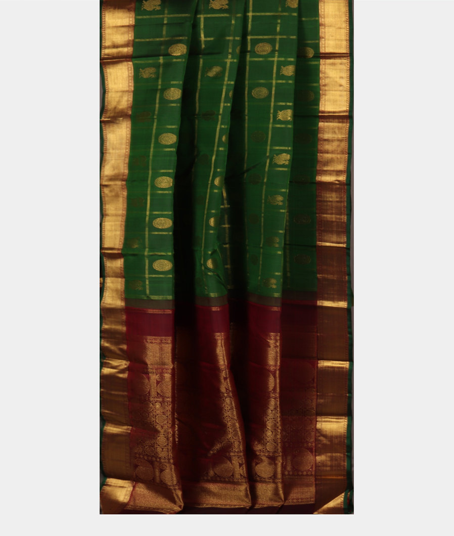 Green Handwoven Kanjivaram Silk Saree T3674742