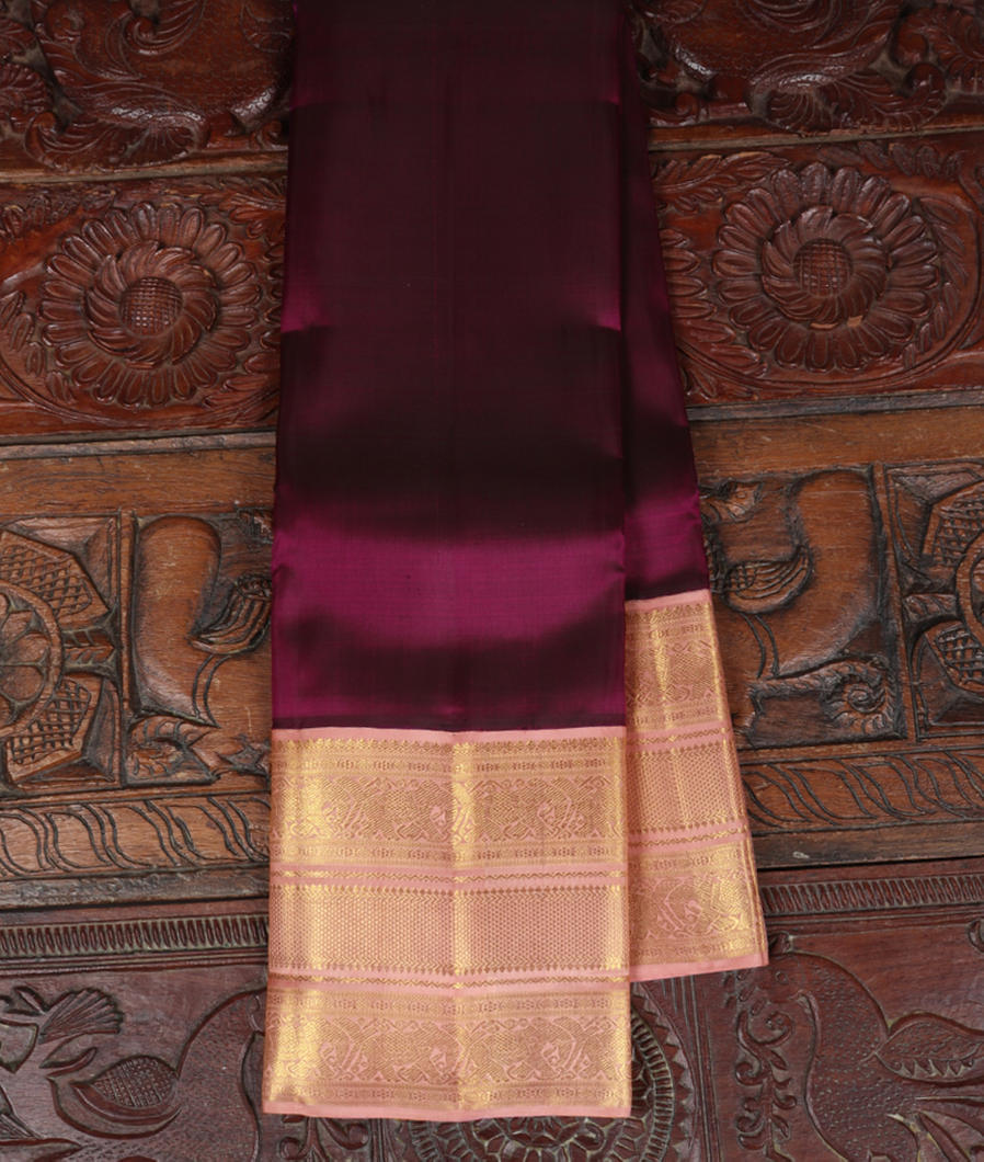 Burgundy Handwoven Kanjivaram Silk Saree T378707-image