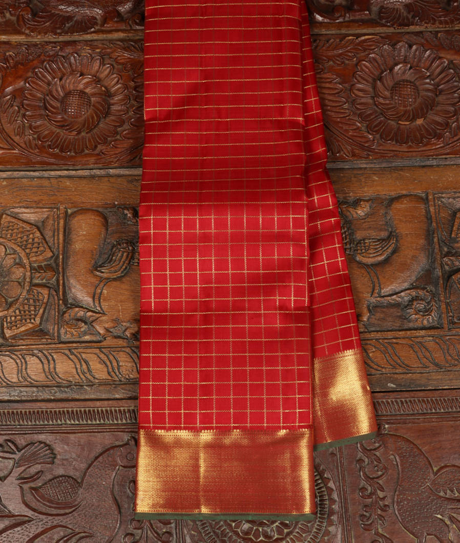 Red Handwoven Kanjivaram Silk Saree T376743-image