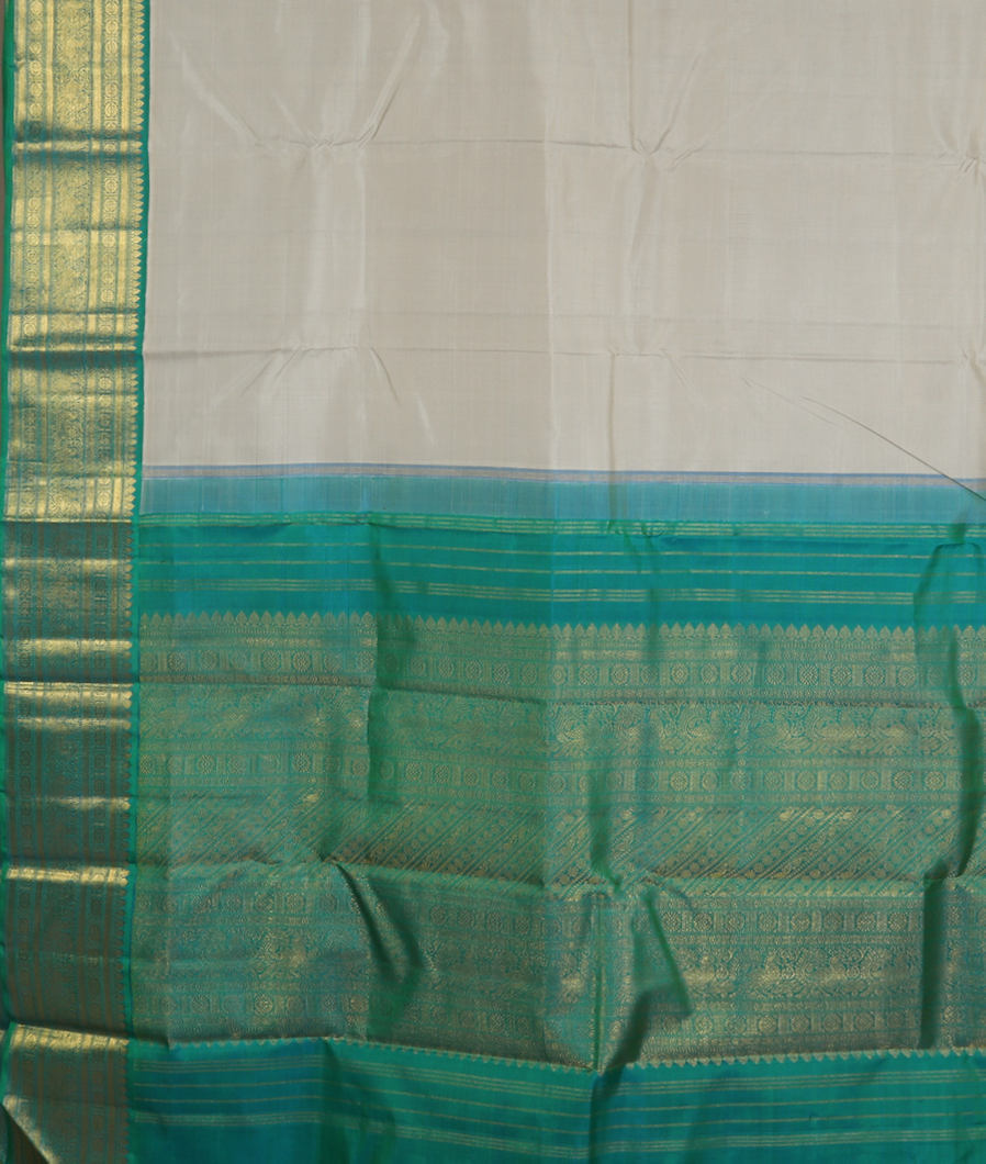 Light Grey Handwoven Kanjivaram Silk Saree T3728604