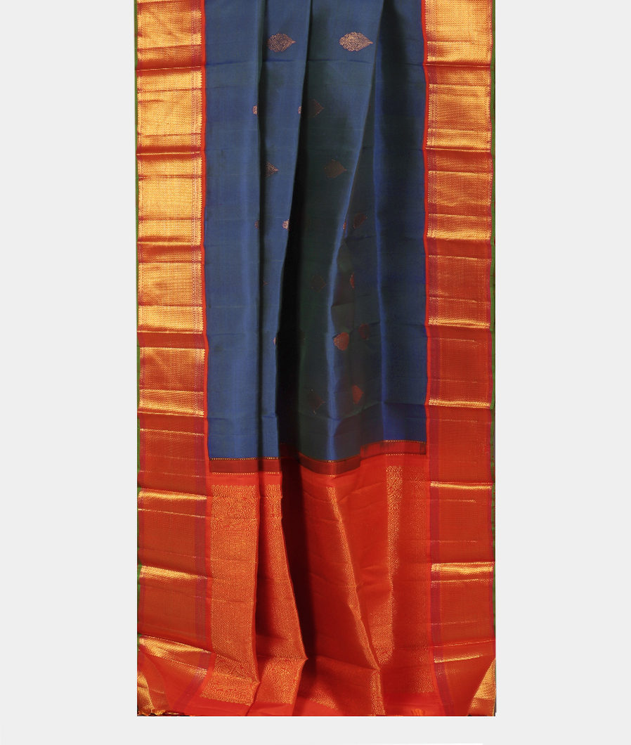 Peacock Blue Handwoven Kanjivaram Silk Saree T3679502