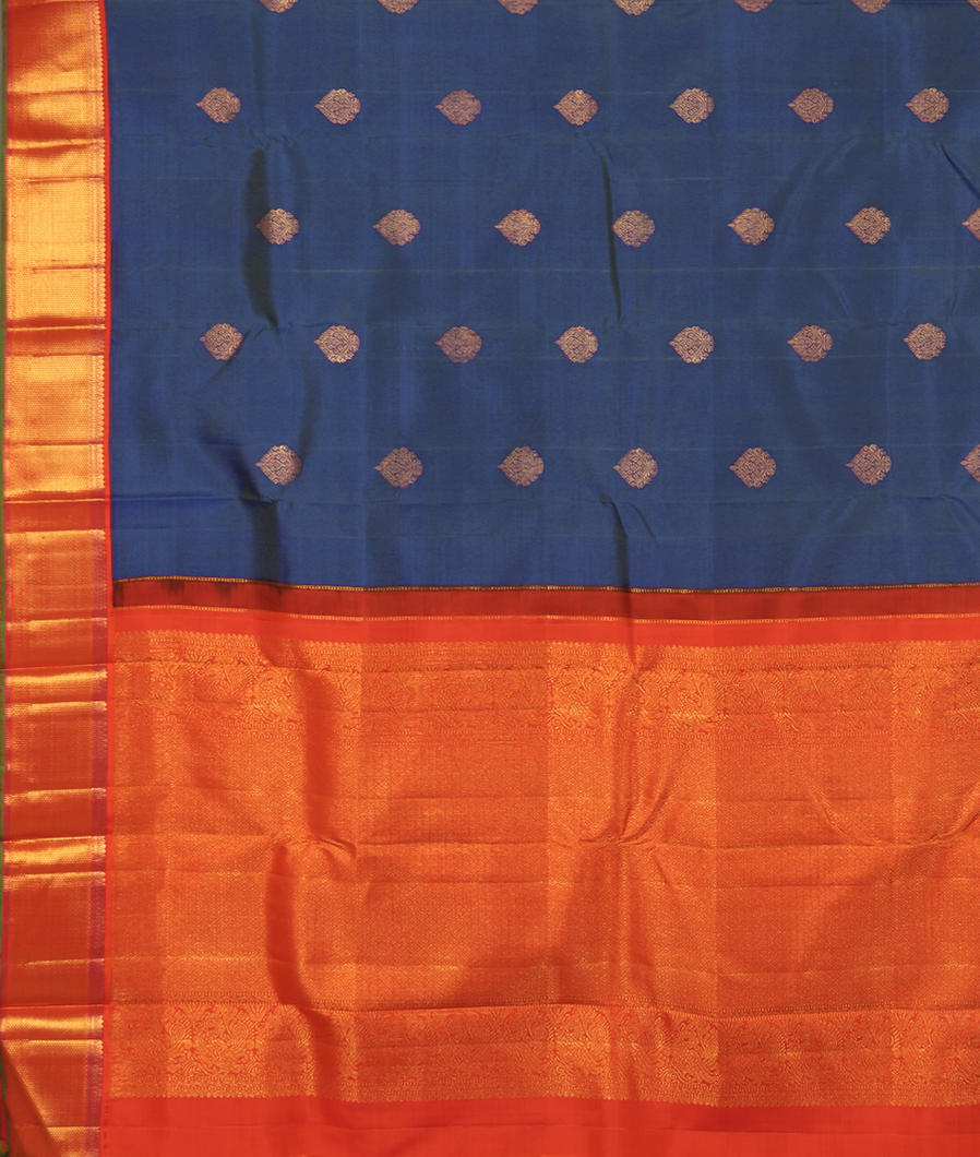 Peacock Blue Handwoven Kanjivaram Silk Saree T3679504
