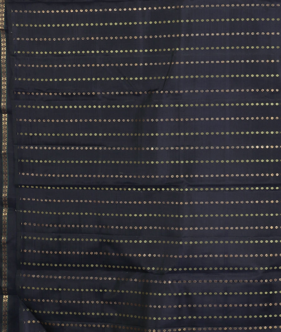 Midnight Blue Handwoven Kanjivaram Silk Saree T3463233