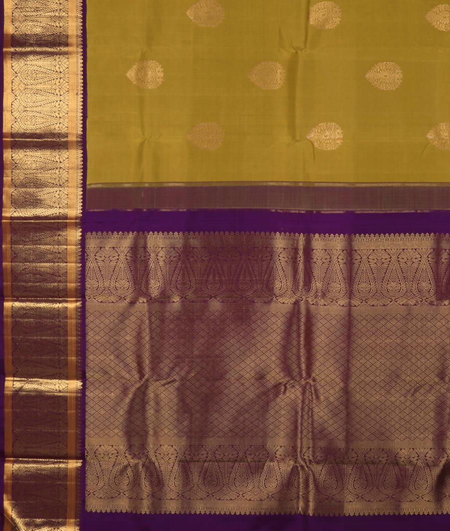 Mehndi Green Handwoven Kanjivaram Silk Saree T2882464