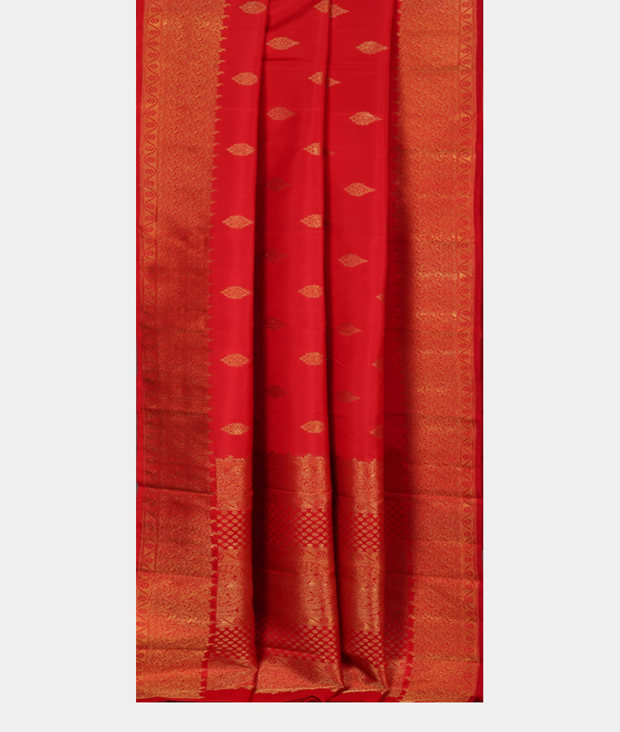 Red Handwoven Kanjivaram Silk Saree T3259172
