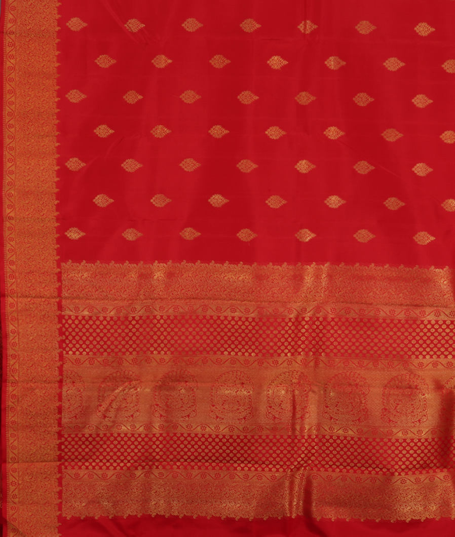 Red Handwoven Kanjivaram Silk Saree T3259174