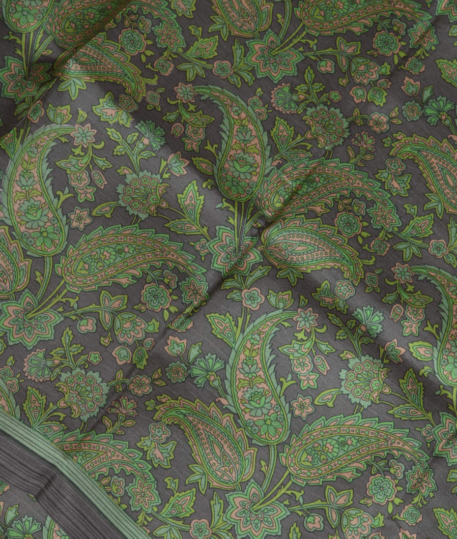 Grey Printed Silk Saree T378348-image