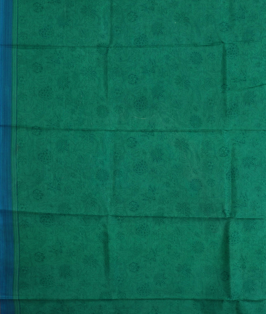 Blue Printed Silk Saree T3783583