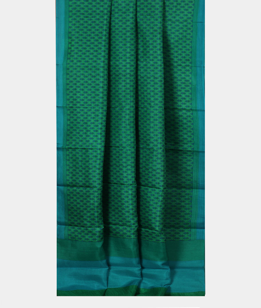Green Printed Silk Saree T3783382