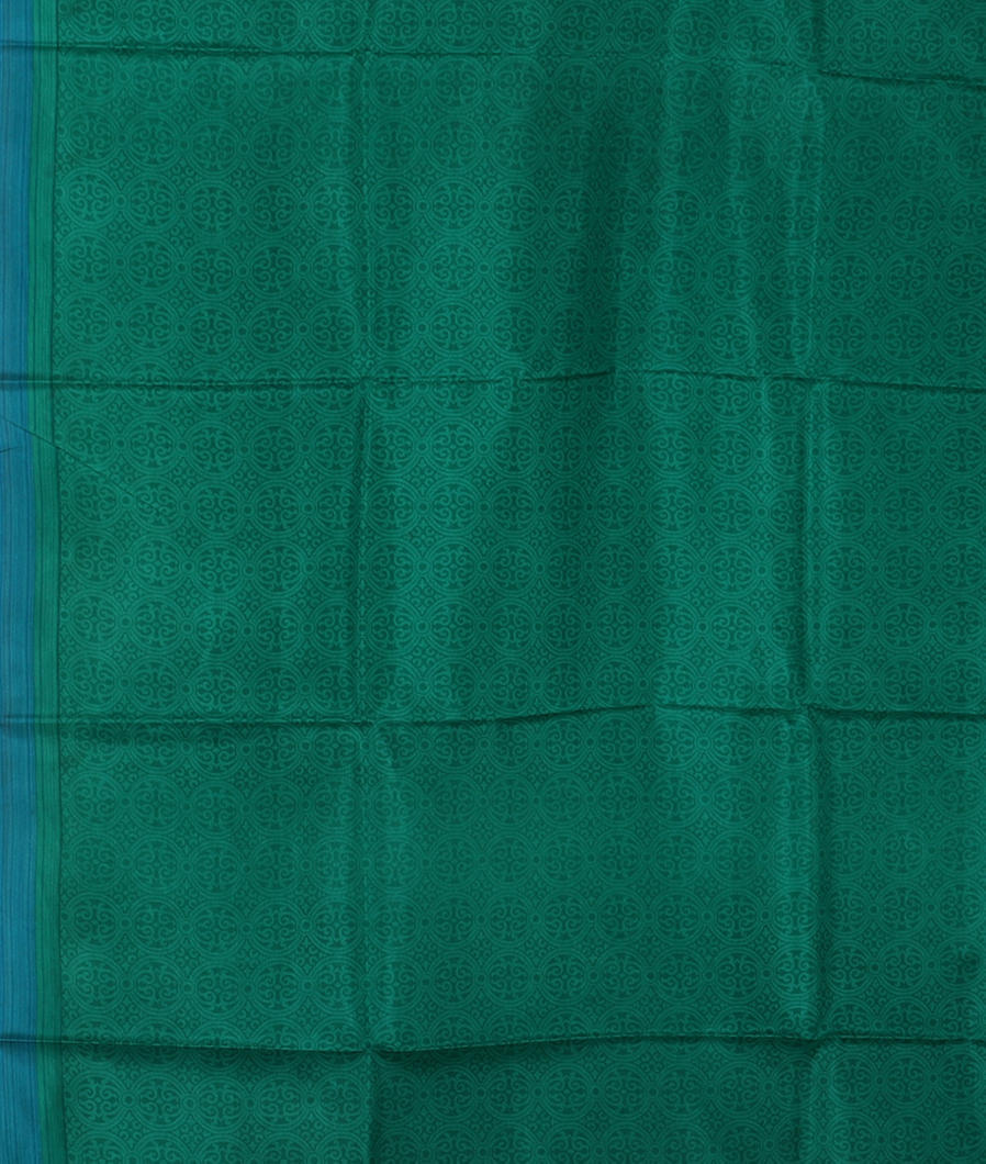 Green Printed Silk Saree T3783383