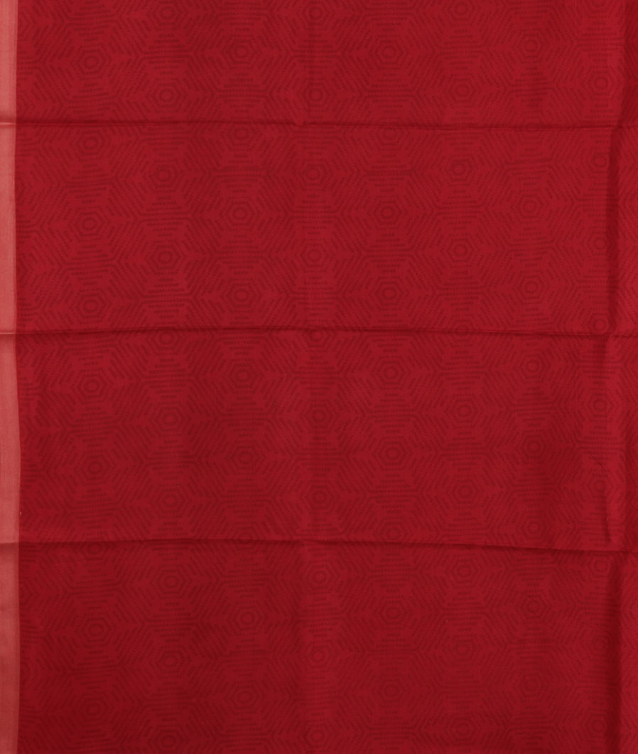 Red Printed Silk Saree T3783573