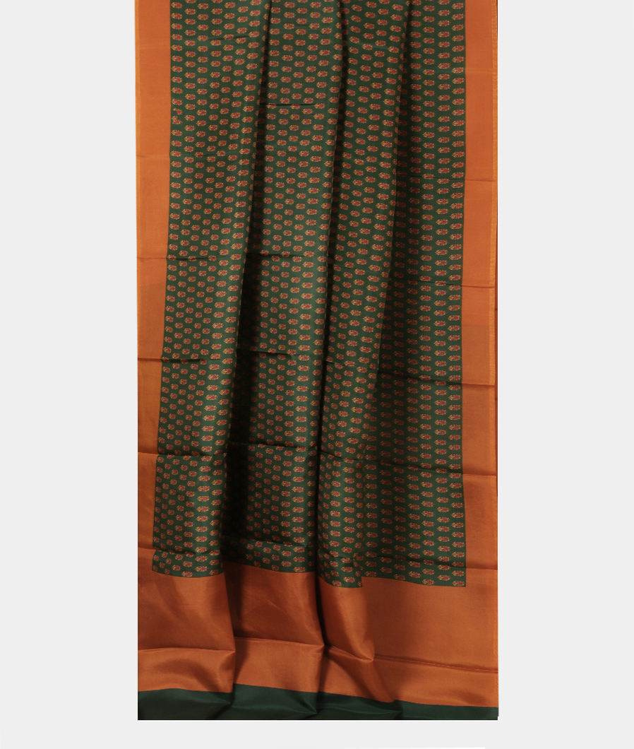 Green Printed Silk Saree T3783622