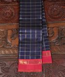 Midnight Blue Handwoven Kanjivaram Silk Saree T3747361