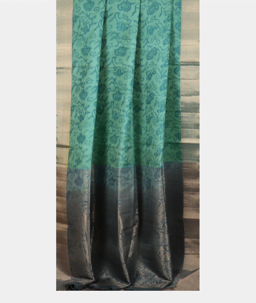 Greenish Blue Soft Silk Saree T3742582