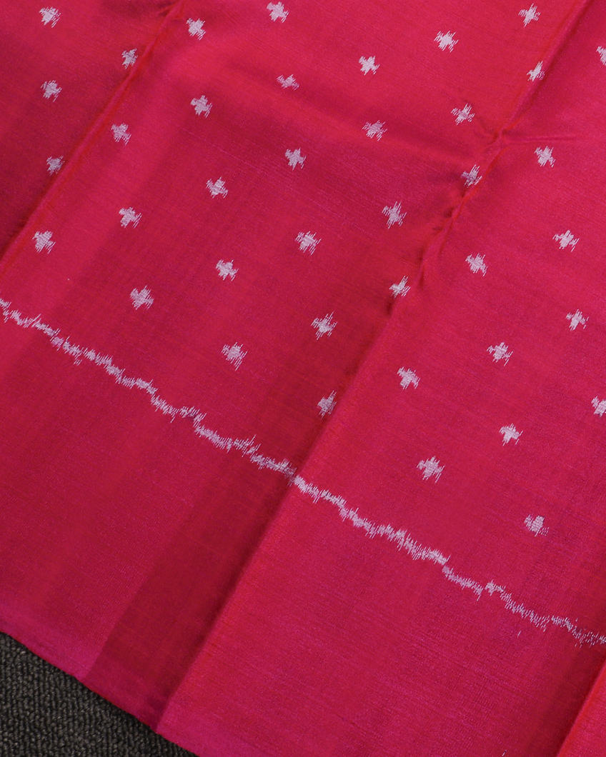 Cream Ikat Silk Saree T3780253