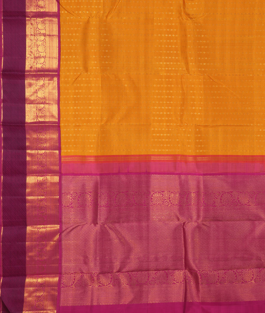 Yellow Handwoven Kanjivaram Silk Saree T3045114