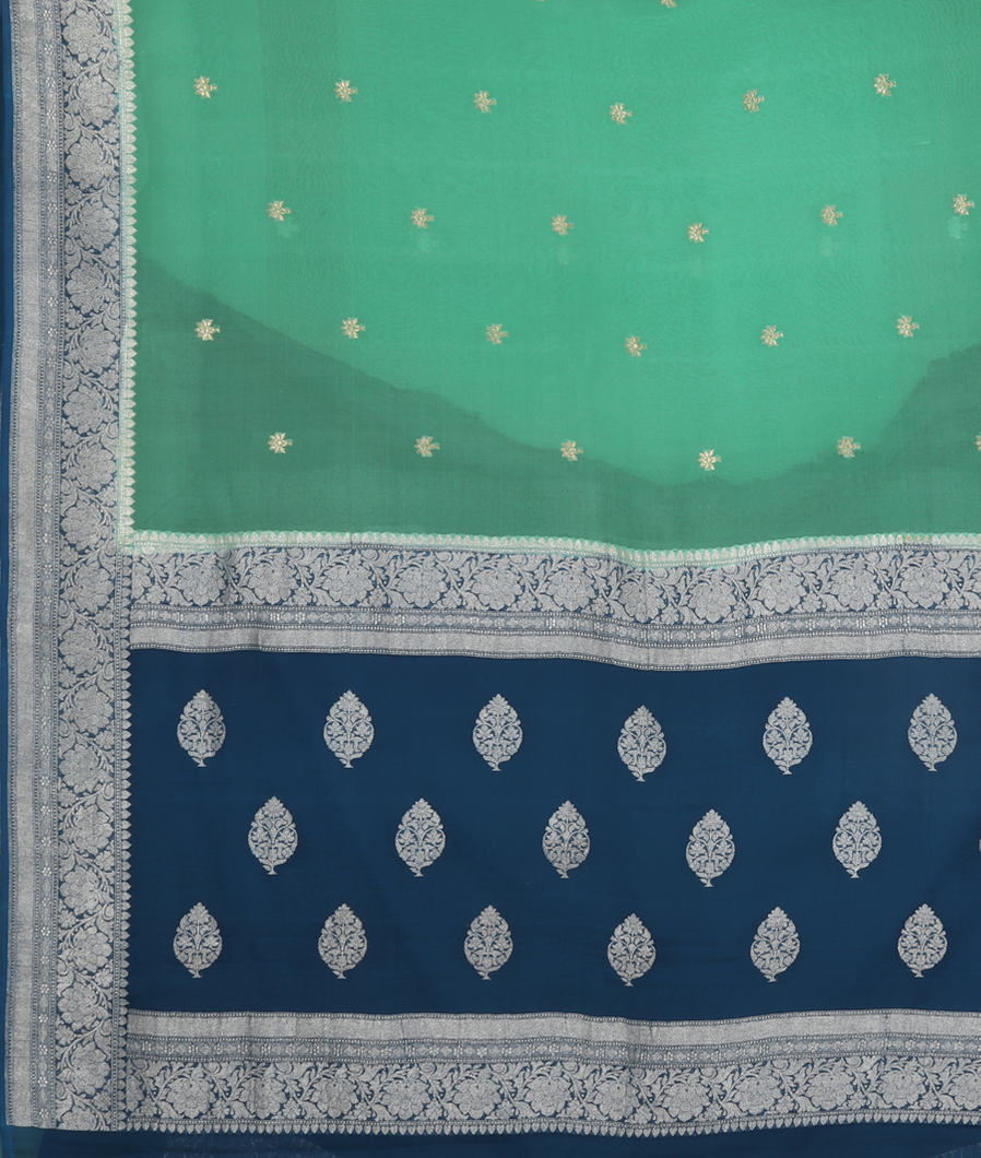 Green Georgette Silk Saree T3223244