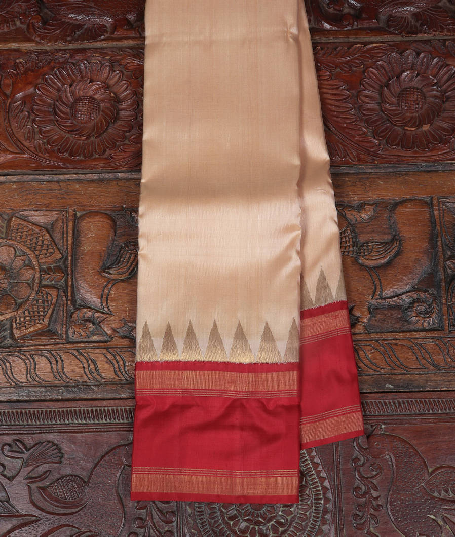 Beige Handwoven Kanjivaram Silk Saree T308452-image