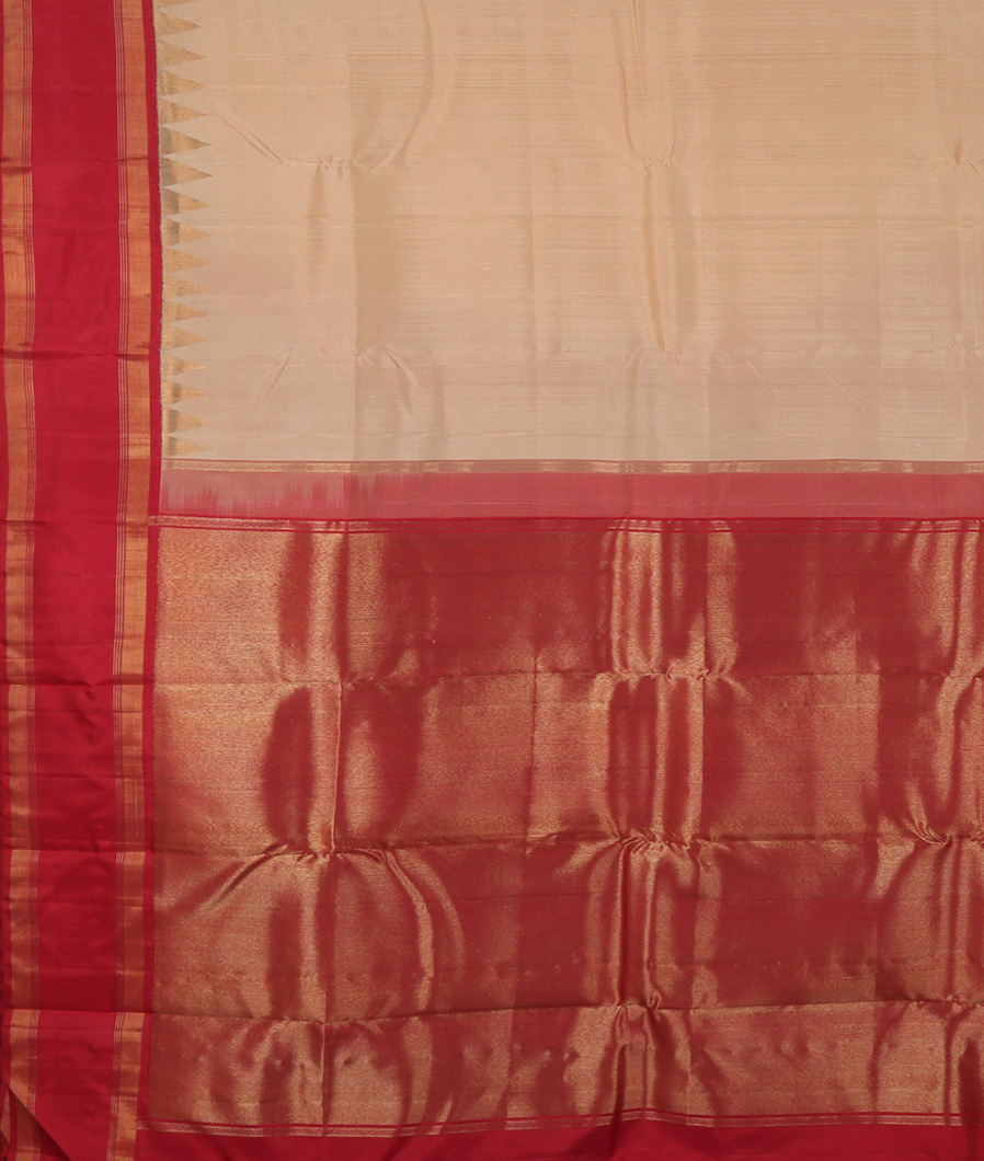 Beige Handwoven Kanjivaram Silk Saree T3084524