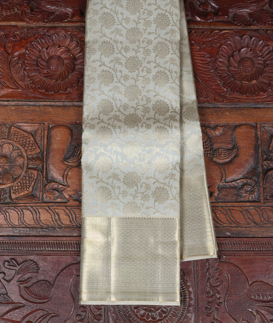 Light Grey Handwoven Kanjivaram Silk Saree T370010-image