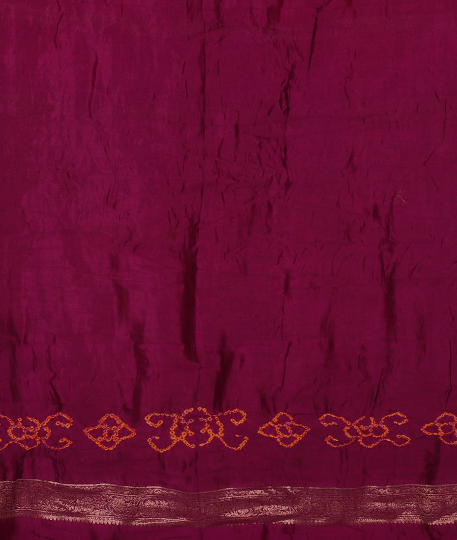 Red Bandhani Chaniya Silk Saree T3778613