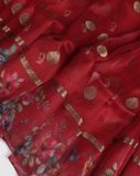 Red Kora Organza Printed Saree T3779062