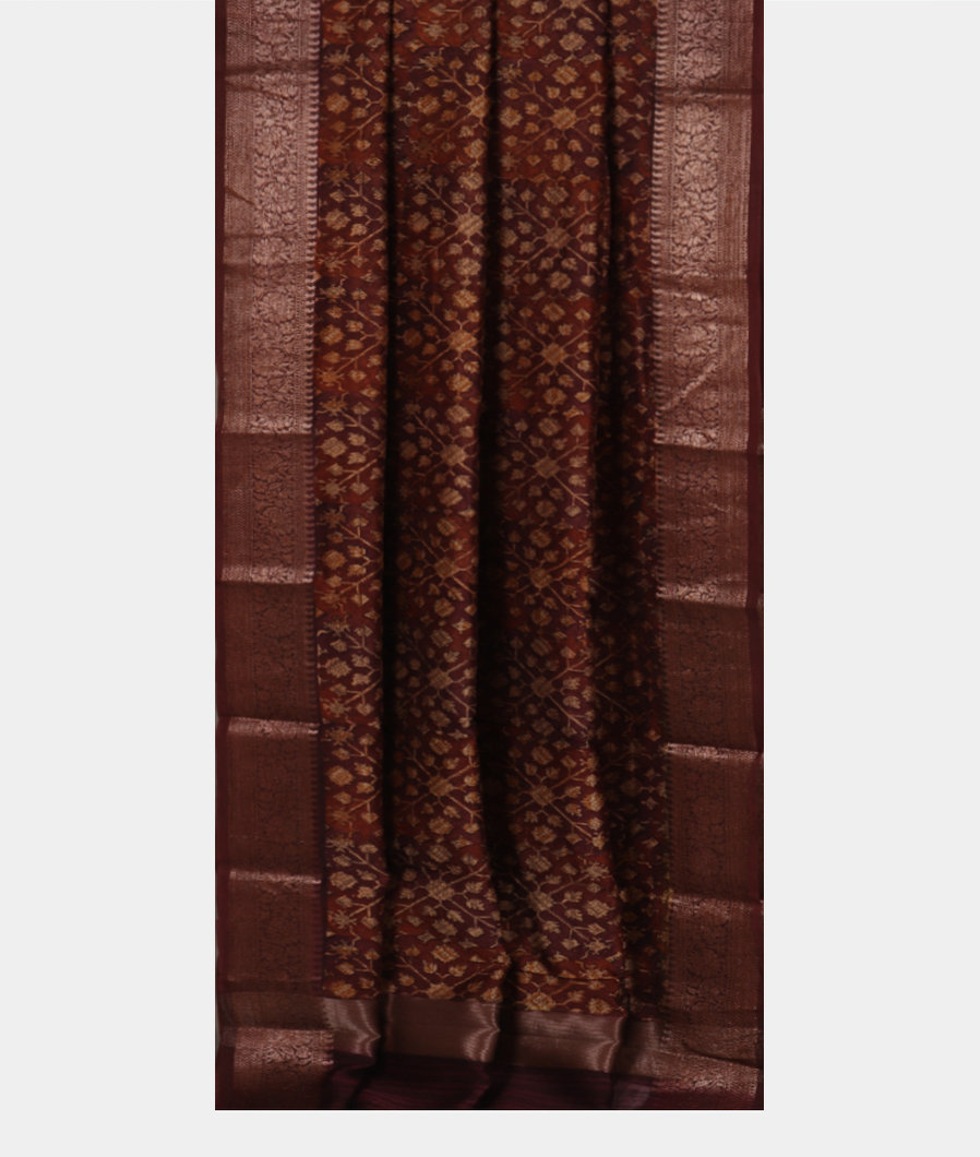 Brown Soft Printed Cotton Saree T3846252