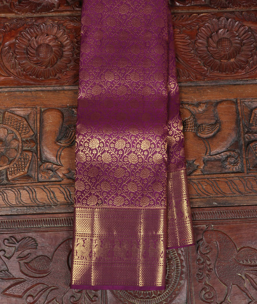 Purple Handwoven Kanjivaram Silk Saree T378821-image