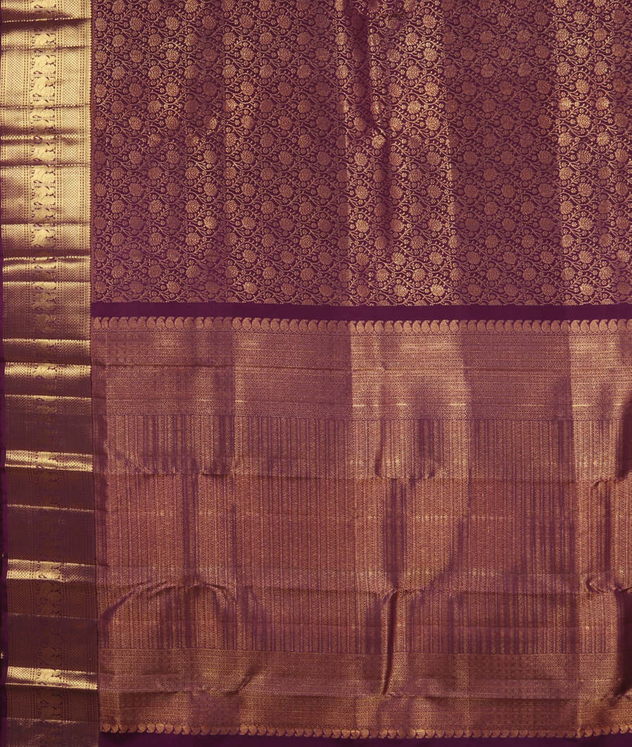 Purple Handwoven Kanjivaram Silk Saree T3788214