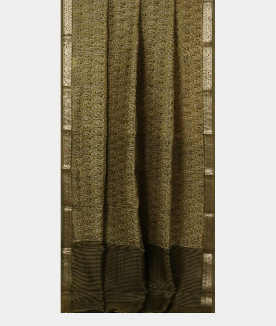 Light Green Soft Printed Cotton Saree T3842272