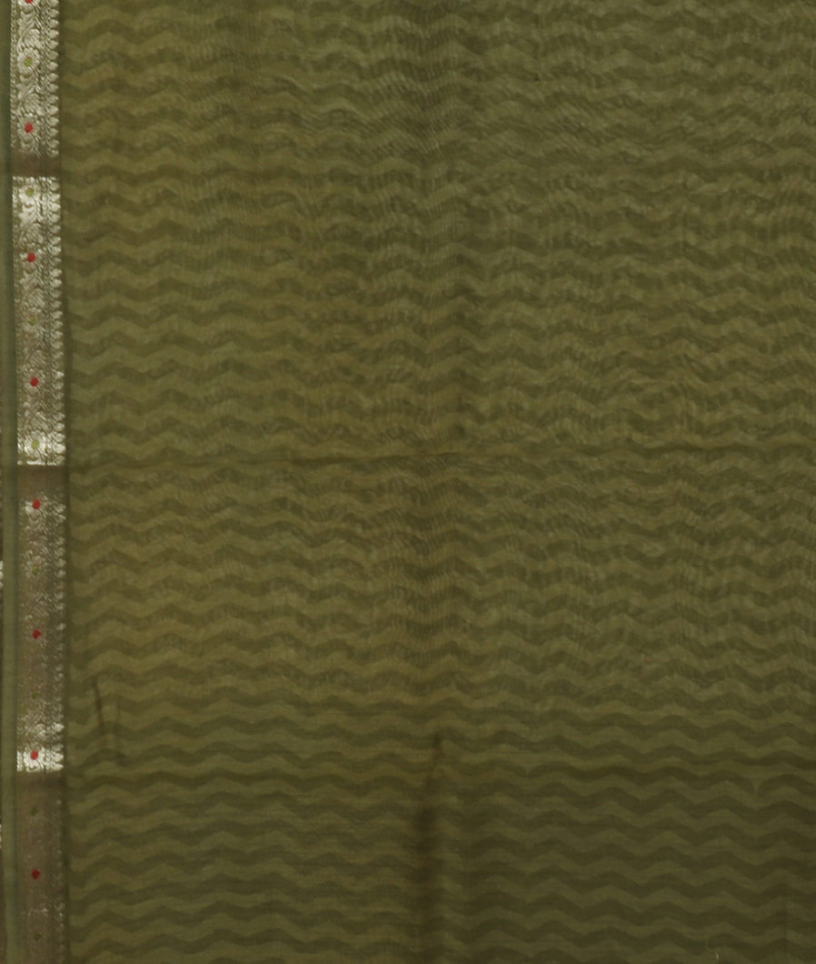 Light Green Soft Printed Cotton Saree T3842273