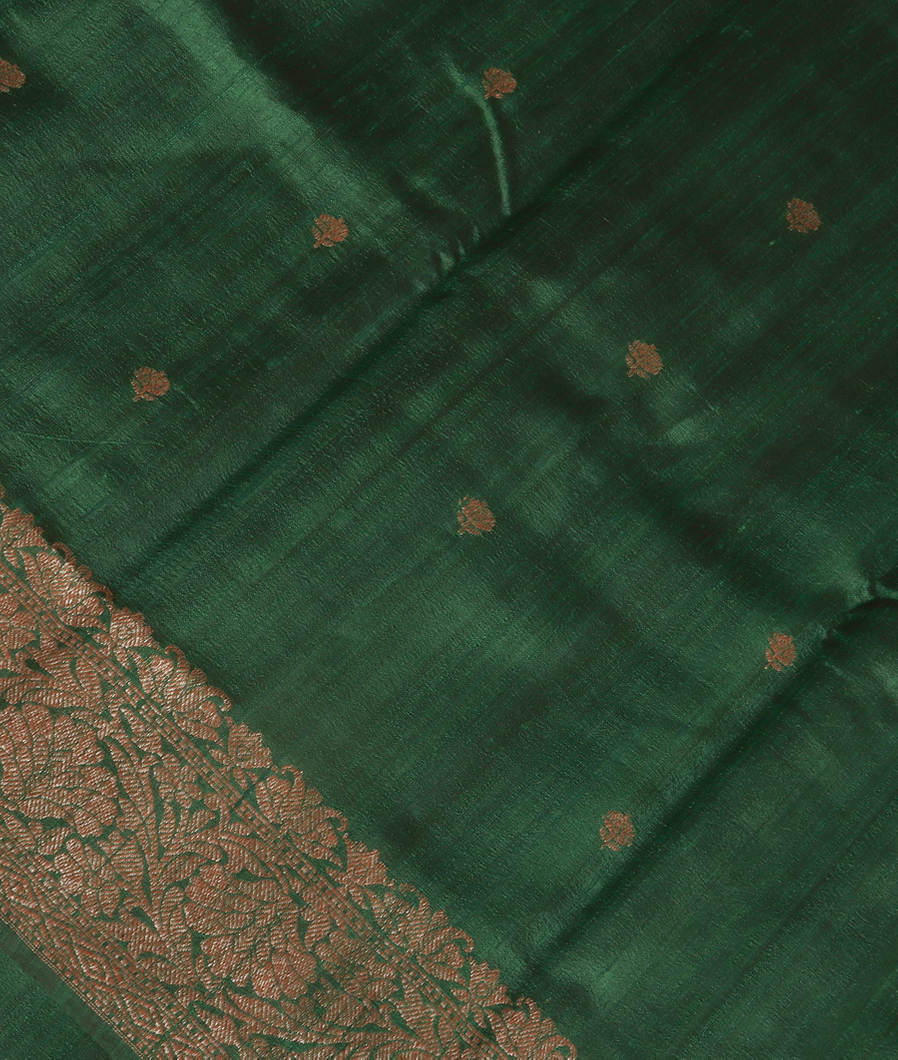 Green Banaras Tussar Saree T380340-image
