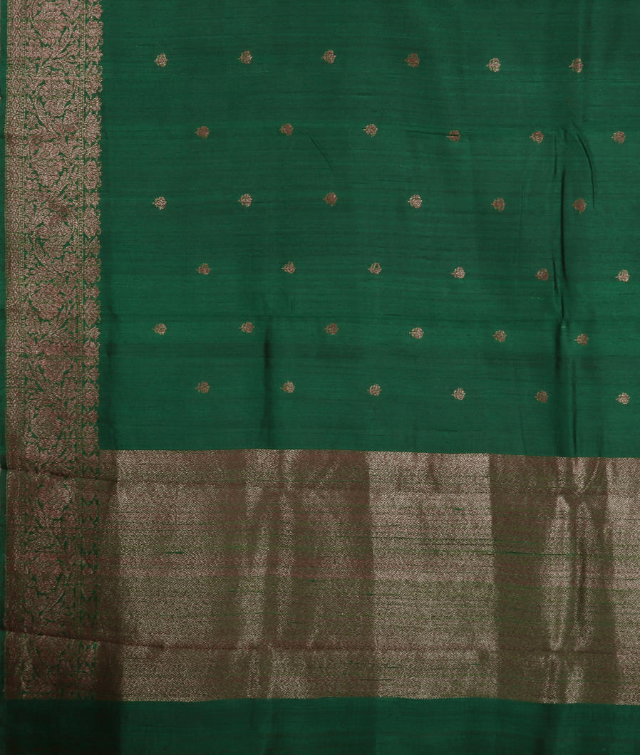 Green Banaras Tussar Saree T3803404